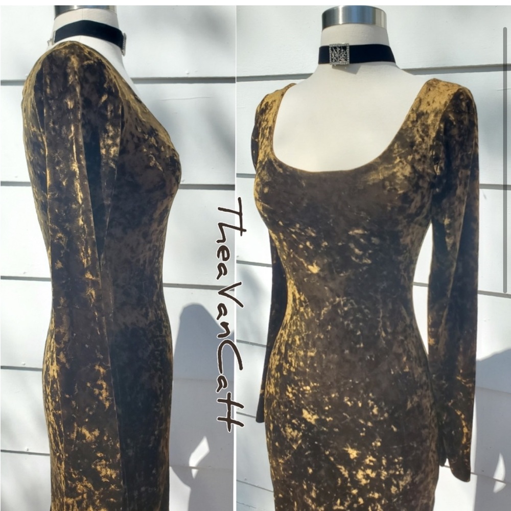 Vintage 1990's ♡ BJ Sexy Stretch Velvet Maxi Dress